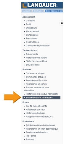 Module de suivi des formations Radioprotection