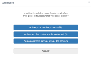 Configuration du module de suivi des formations radioprotection au niveau des porteurs