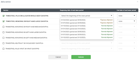 Select a dosimetry service