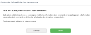 Valider la commande